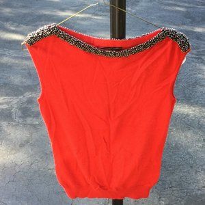 New York Jones Beaded Boat Neck Sweater